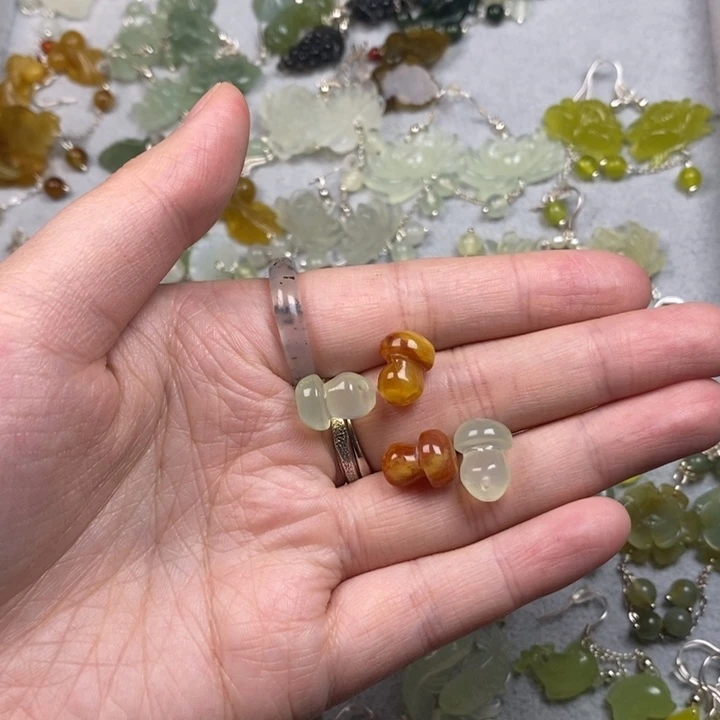 *****蛇纹石玉未镶嵌挂件耳饰耳环项链