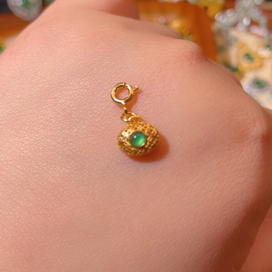 翡翠吊坠(不含链)银S925镶嵌