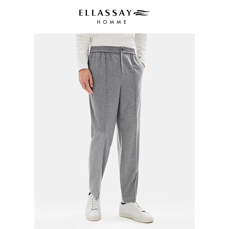 ELLASSAY歌力思男25年新款美利奴羊毛西装裤EME354K02200