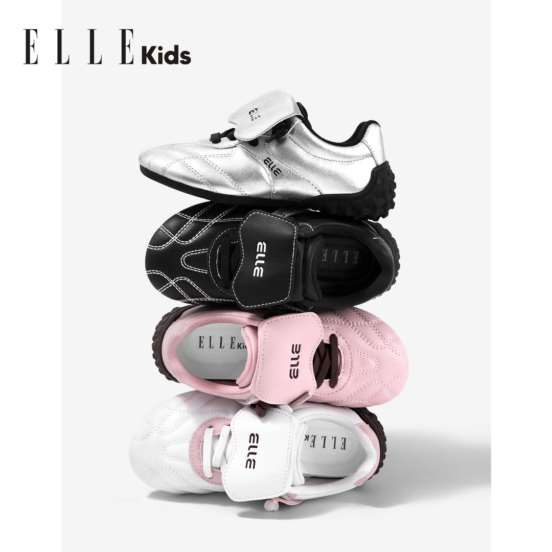 ELLE KIDS童鞋翻盖运动鞋女童防滑耐磨训练鞋平底百搭休闲鞋男童