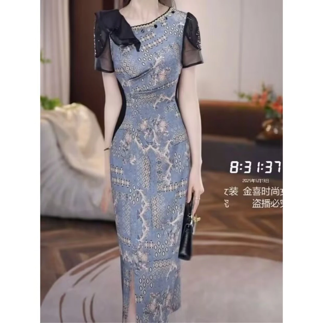 夏季优雅连衣裙2025年新款时尚气质高端中长款