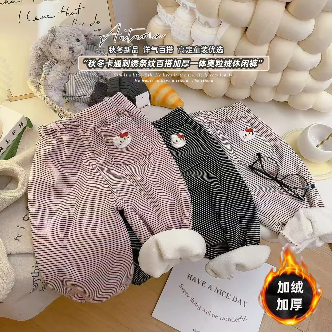 女童加绒长裤中小童加厚一体绒保暖百搭休闲款外穿轻便舒适潮可爱
