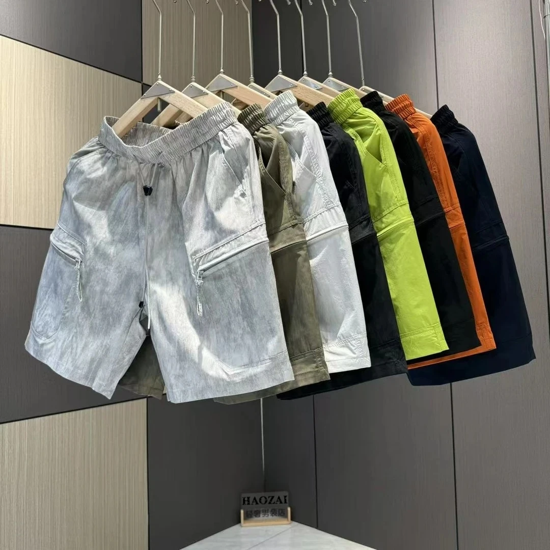 2025夏季男士透气舒适休闲薄款工装风简约潮流百搭运动短裤五分裤