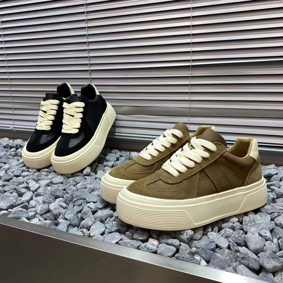 秋冬季系带板鞋透气休闲板鞋饼干鞋潮流复古时尚百搭