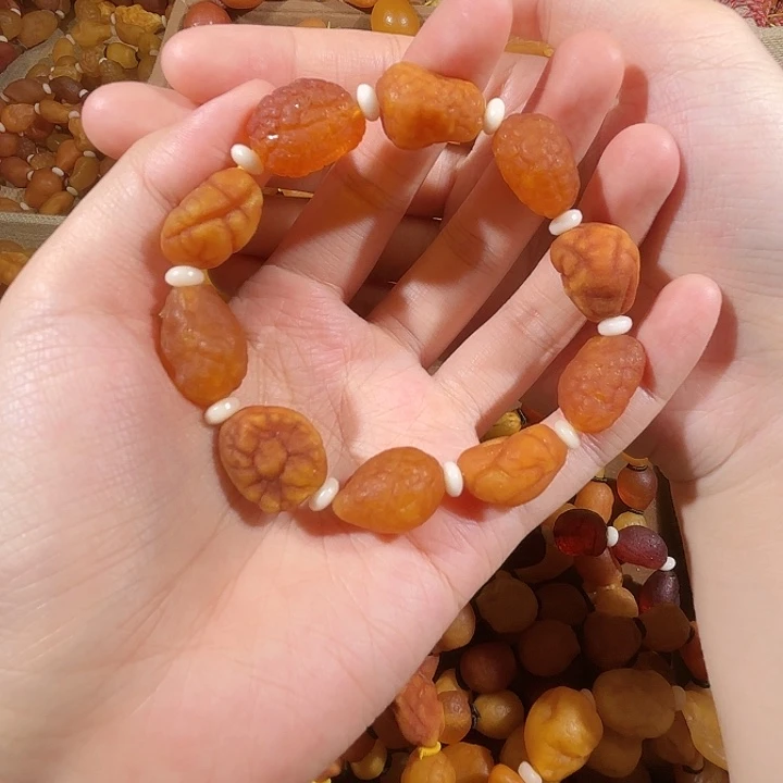 琥珀未镶嵌手链蜜蜡海漂手串