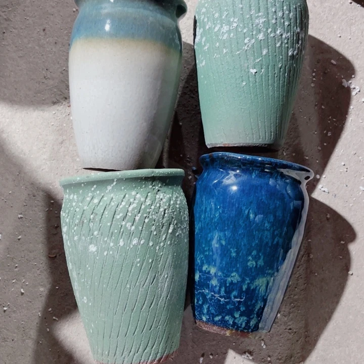 红陶口径12高度17四个