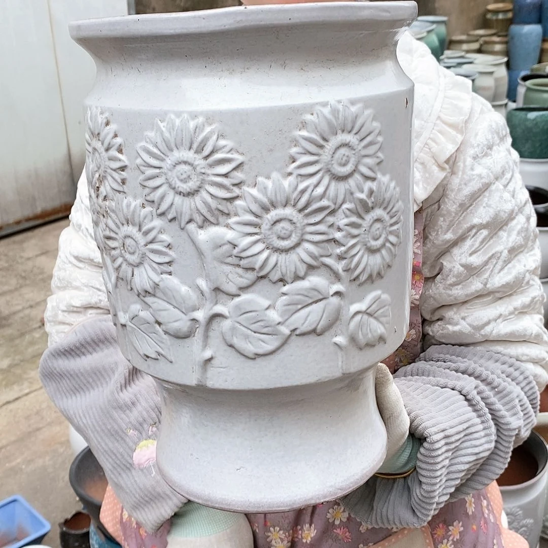 紫砂花盆瑕疵口20高31瑕疵