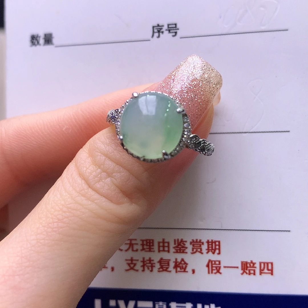 翡翠银S925镶嵌戒指52