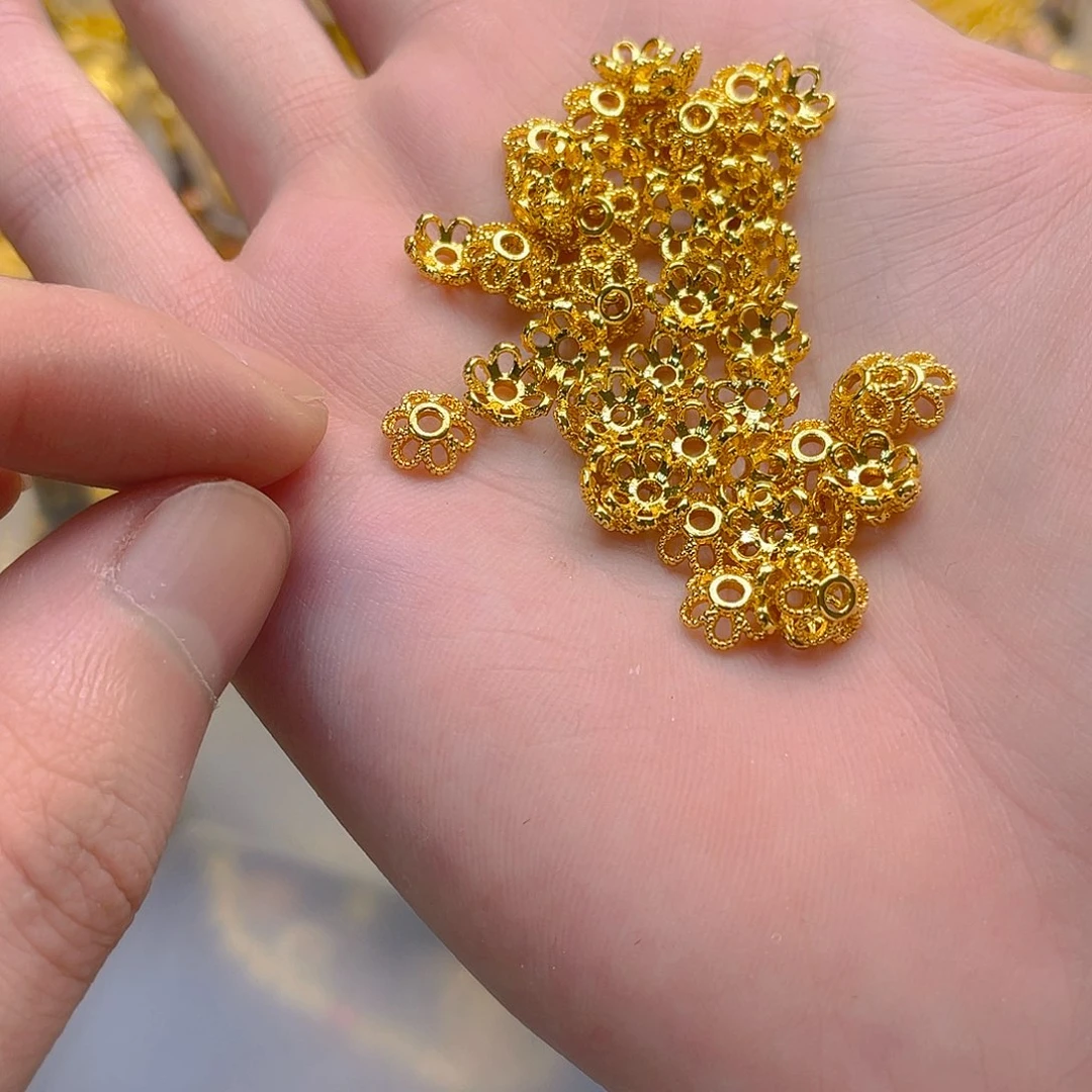 锆石铜合金镂空花托8mm10颗