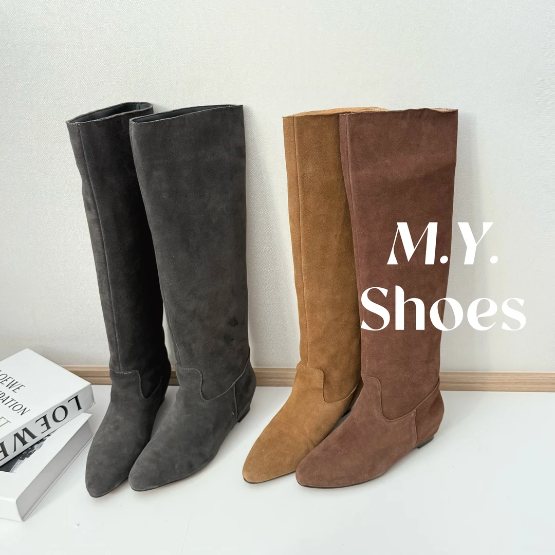 【堆堆靴｜内增高】法式显瘦长靴女靴圆头长筒百搭时尚骑士堆堆靴