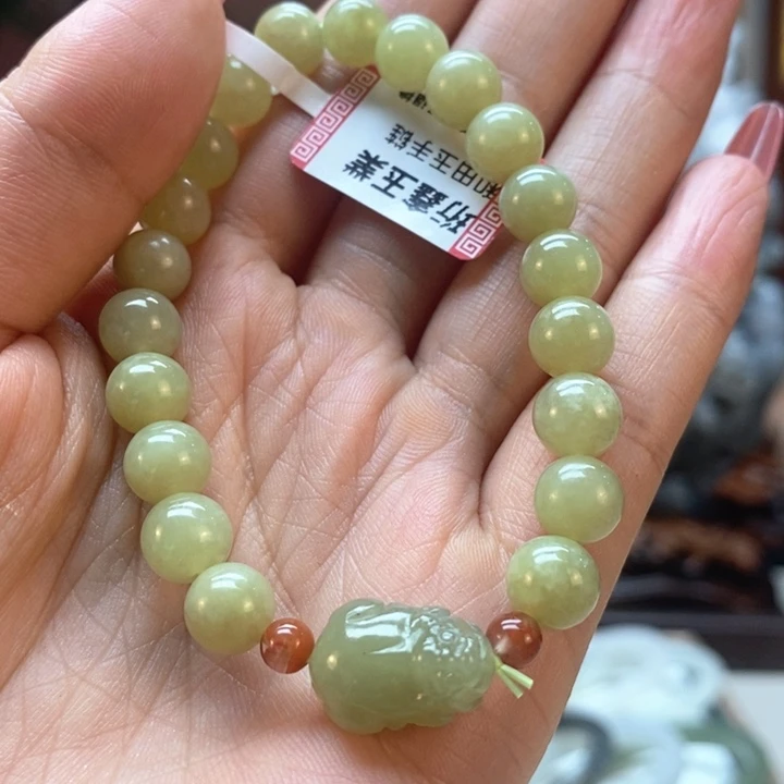 手链未镶嵌和田玉（糖玉）
