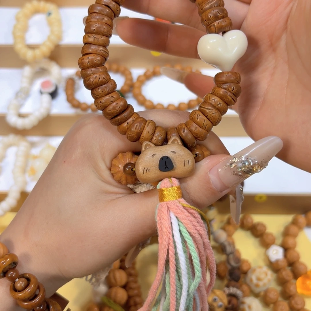 星月菩提手串桃核甜甜圈，定制