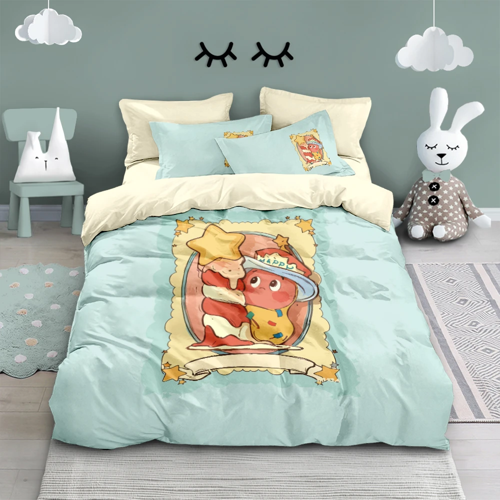 纯棉四件套星星人泡泡玛特床上被套卧室宿舍简约亲肤舒适床单床笠