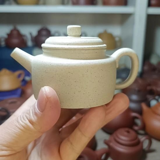 紫砂茶壶24号原矿白玉段德钟内推160cc半手工