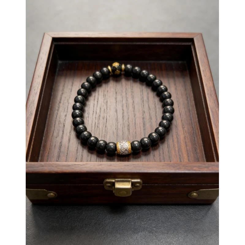 S0618-精品黑玉菩提手串（无礼盒）