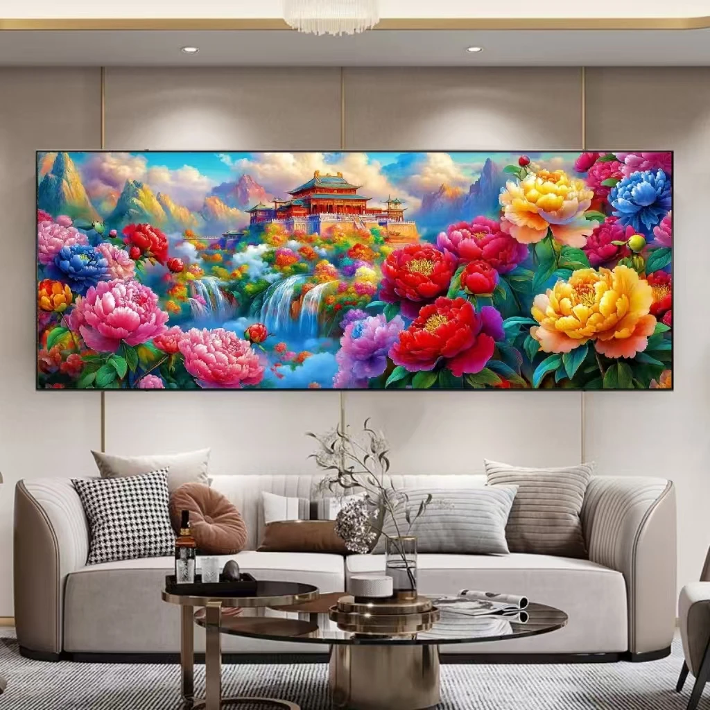 定制十字绣 原创版权云海楼台大格180*63没绣的f2146