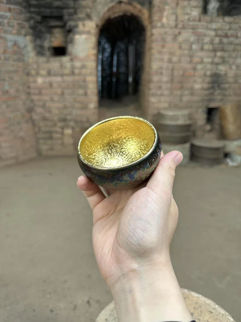 七彩金钻 双面釉 手工 茶杯 主人杯