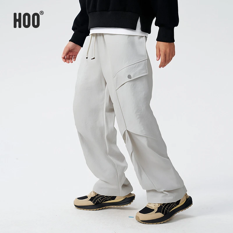 HOO春季新品男生直筒休闲裤百搭阔腿学生卫裤高街男孩潮款裤 0739