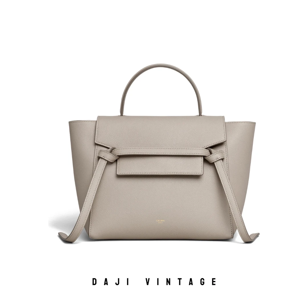 95新 Celine/思琳 大吉中古3/Celine灰褐色鲶鱼micro手提斜挎包