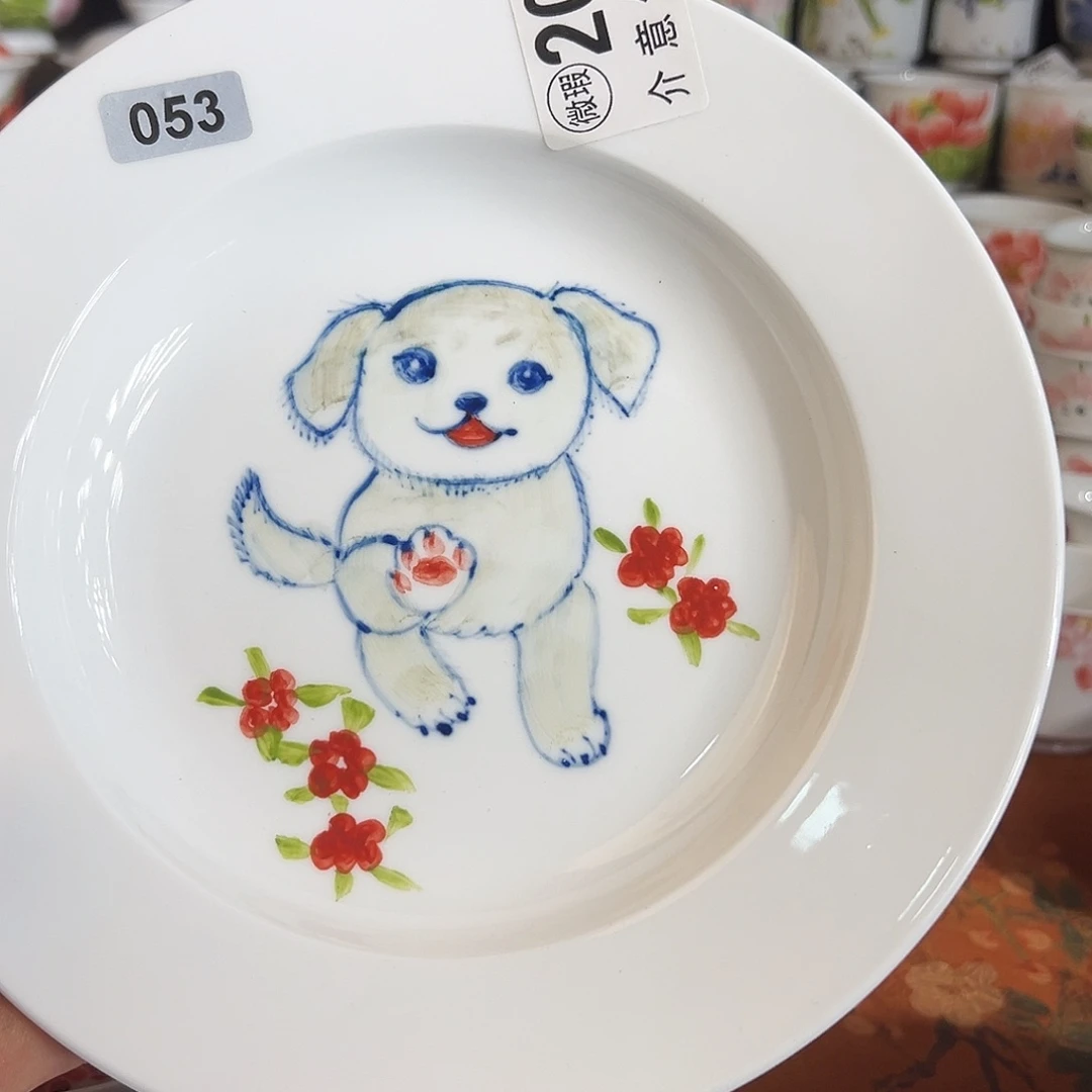 陶瓷景德镇手工手绘陶瓷8寸盘