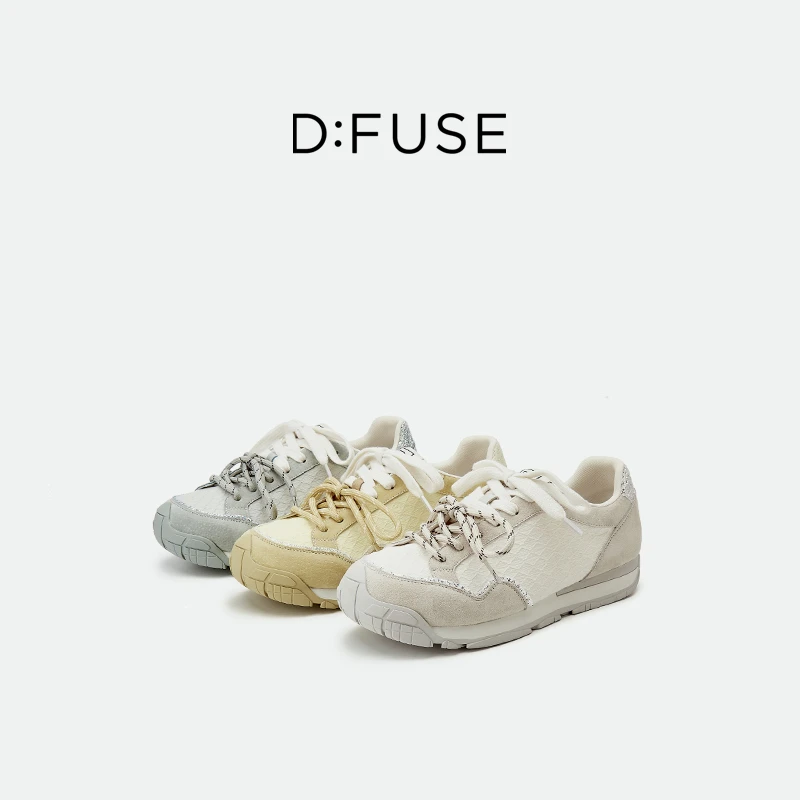 迪芙斯D:FUSE新款2025板鞋百搭运动鞋阿甘鞋真皮软底德训373J