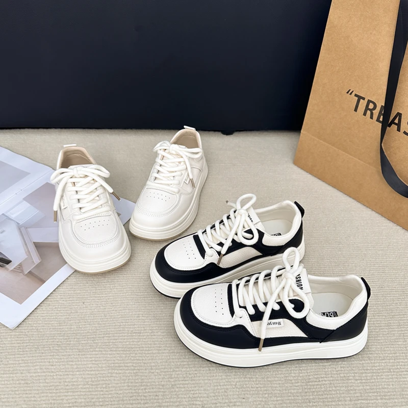 新款网红熊猫配色板鞋秋季时尚休闲鞋韩版低帮女鞋简约鞋子小白鞋