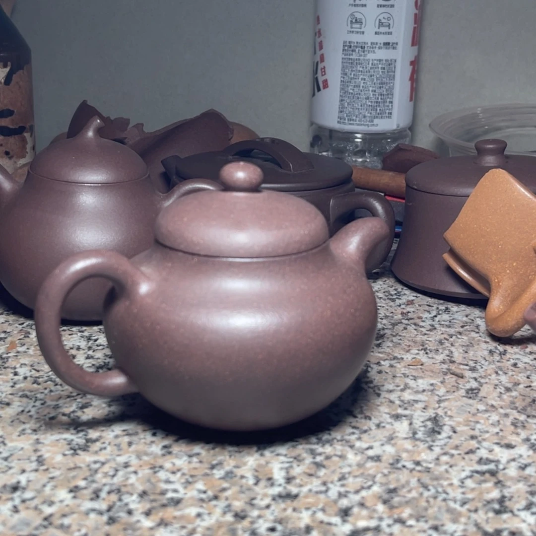茶壶紫砂微瑕袁志桃花泥柿圆