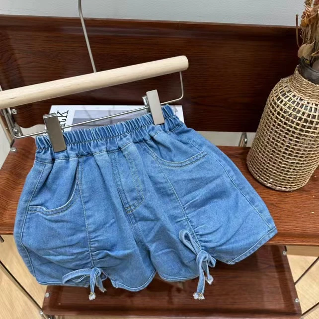 YM-6464-夏季新款时尚百搭蝴蝶结休闲韩版牛仔短裤