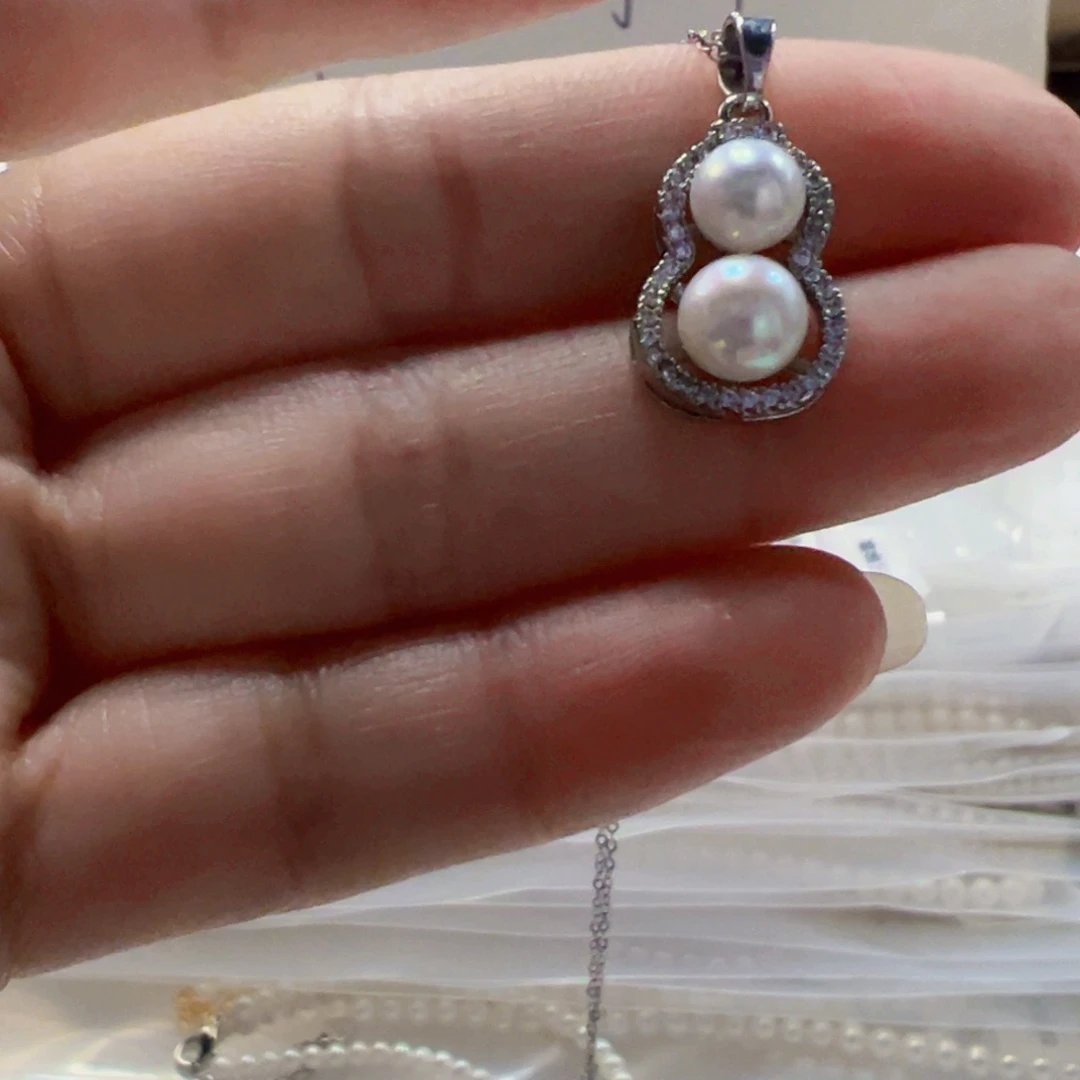 手绳银S925镶嵌淡水珍珠