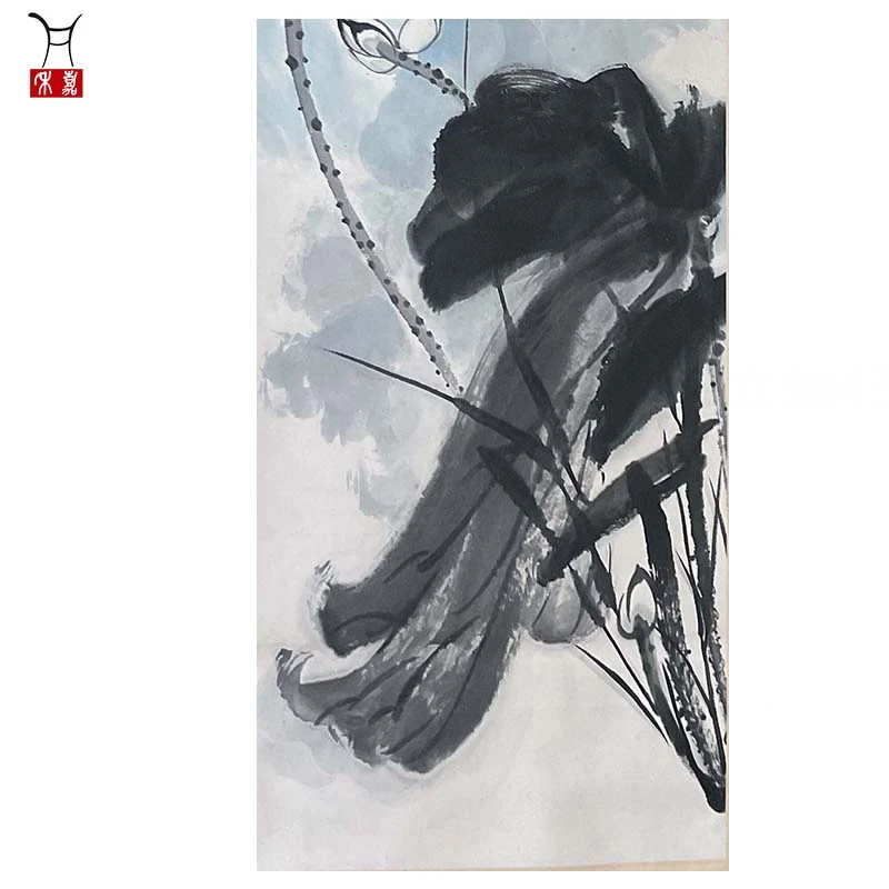 W1014荷花立轴43x96/3.7平尺