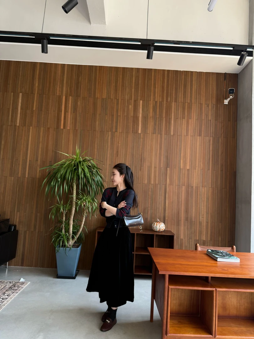 【星影】秋季桑蚕丝丝绒时尚百搭小众款伞裙半身裙 YQ537