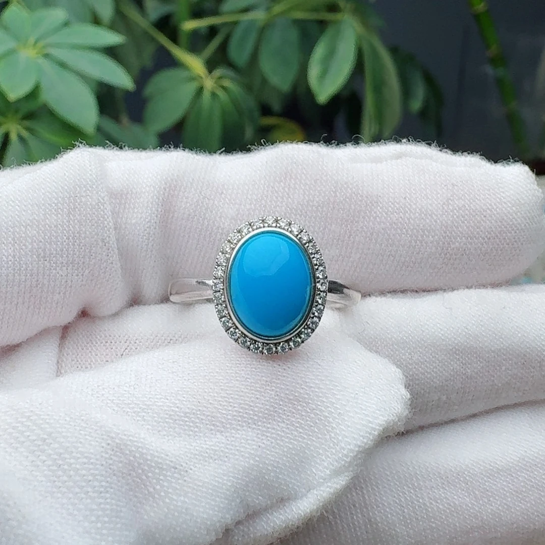 绿松石银S925镶嵌戒指戒指