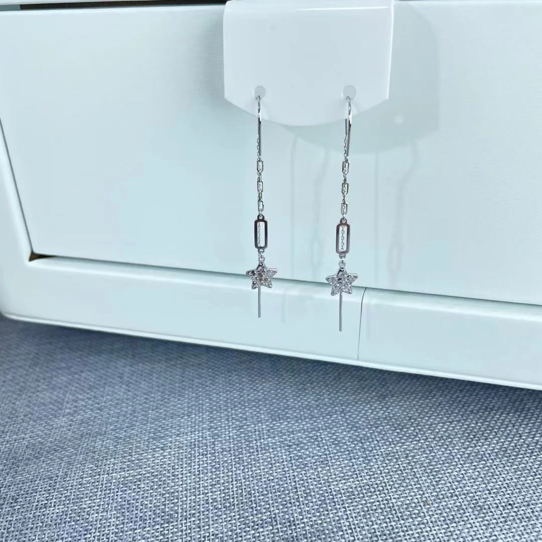 PT950 铂金耳饰  碎碎金星星防丢耳线  气质百搭 S 51914