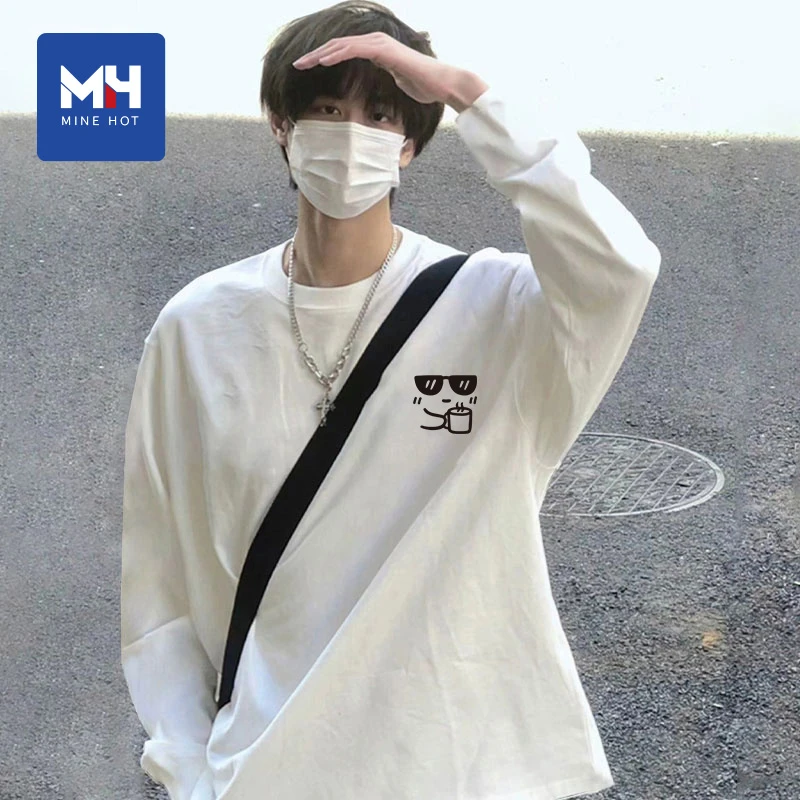 唐狮集团MH长袖t恤男夏季2025新款爆款正肩宽松纯棉长袖打底衫Z