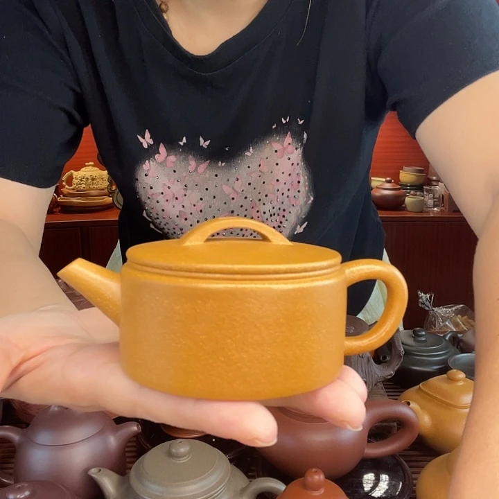 「***」茶壶紫砂汉瓦容量约130花泥
