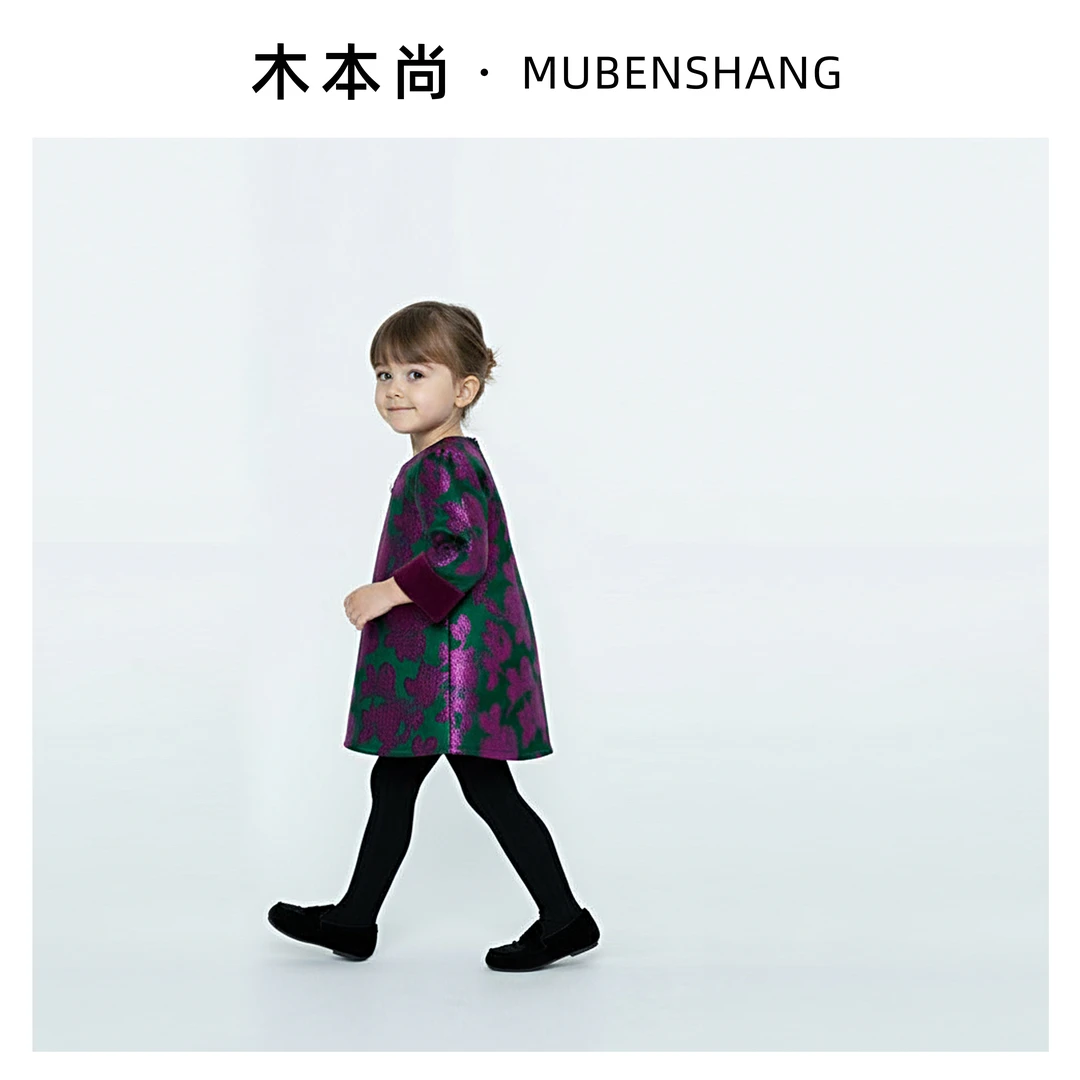 木本尚儿童旗袍国风女童秋冬冬季甜美中式连衣裙民族风女宝