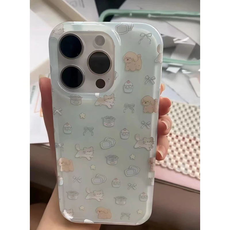 ins韩风蝴蝶结小狗适用iPhone16苹果13手机壳15/14promax/11套12