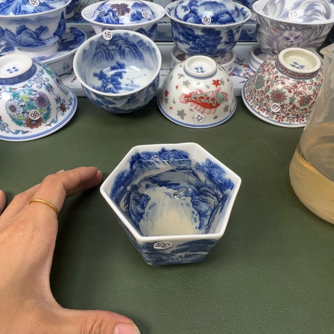 陶瓷景德镇纯手工纯手绘茶具木木35