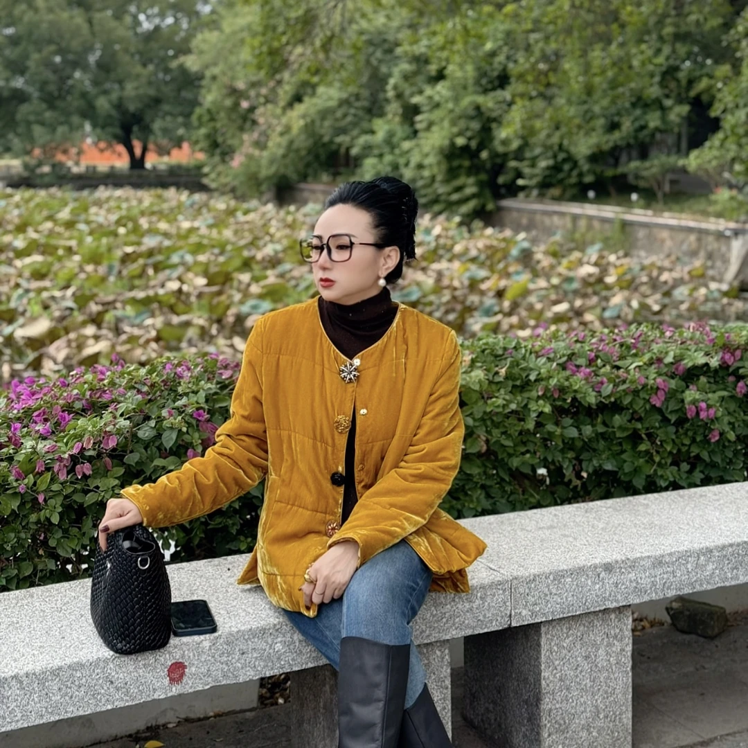 【22C726】新中式纯色短款落肩袖保暖休闲通勤棉服女