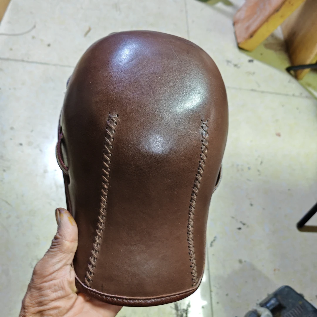 头层牛皮手工制作鸭舌帽，复古风格适合中老年男士