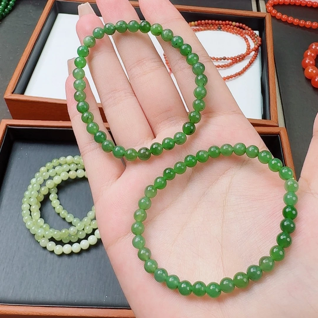 和田玉（碧玉）手串卡5未镶嵌