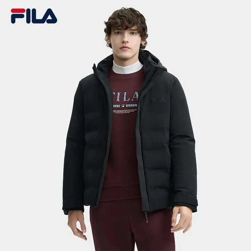 Fila斐乐情侣款经典简约羽绒服冬季保暖休闲鸭绒户外运动时尚羽绒