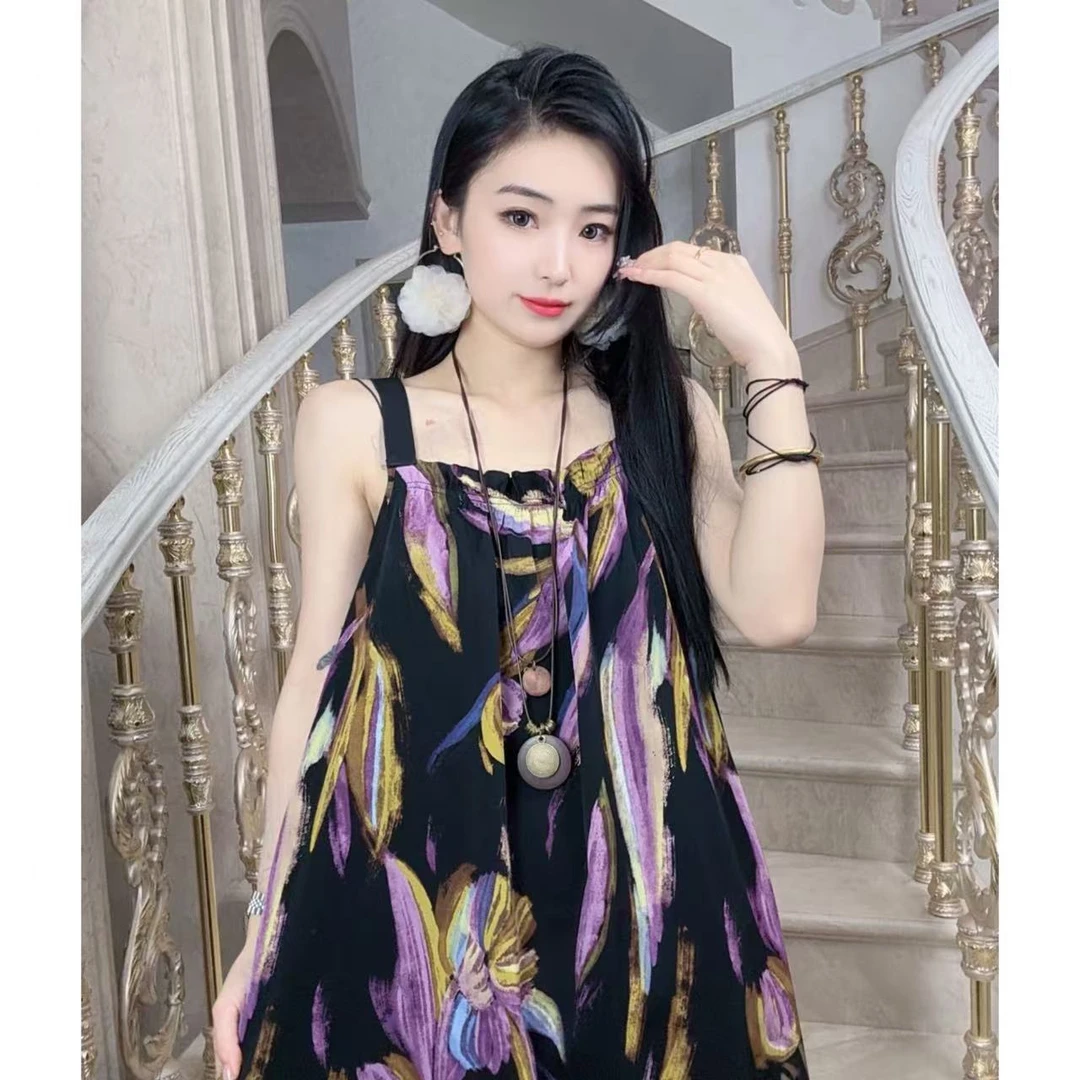 一老板【姹紫嫣红】春夏新款百搭时尚大码连衣裙碎花女装