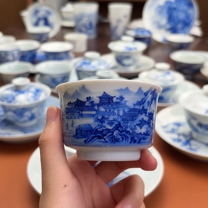 杯子手工手绘山水杯子