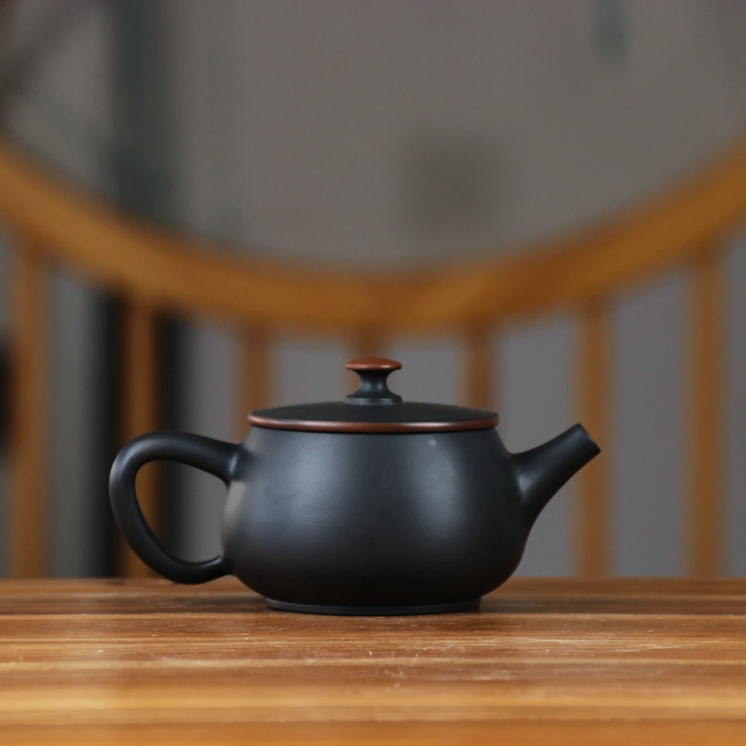 【建水紫陶】宽口汉瓦素壶（可提可转）210ccNH