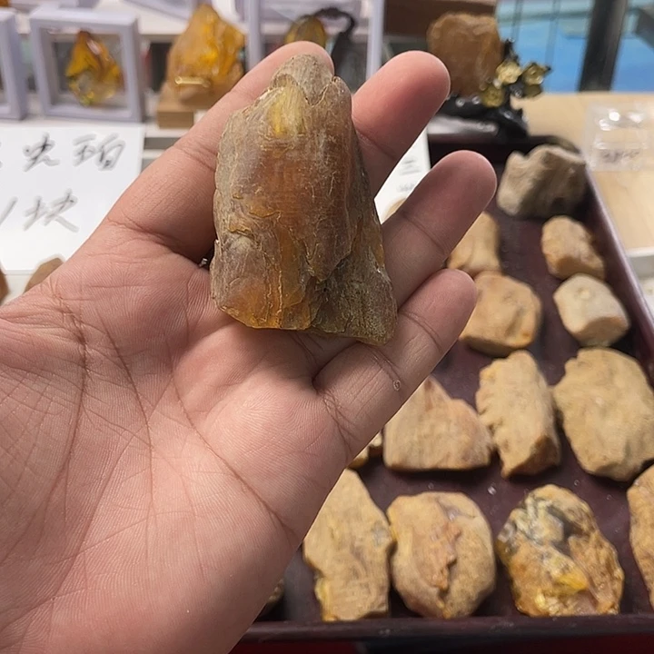 成***海未镶嵌琥珀裸石天然琥珀虫珀