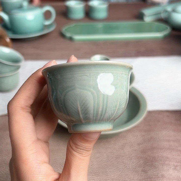 龙泉云间青瓷小米茶器