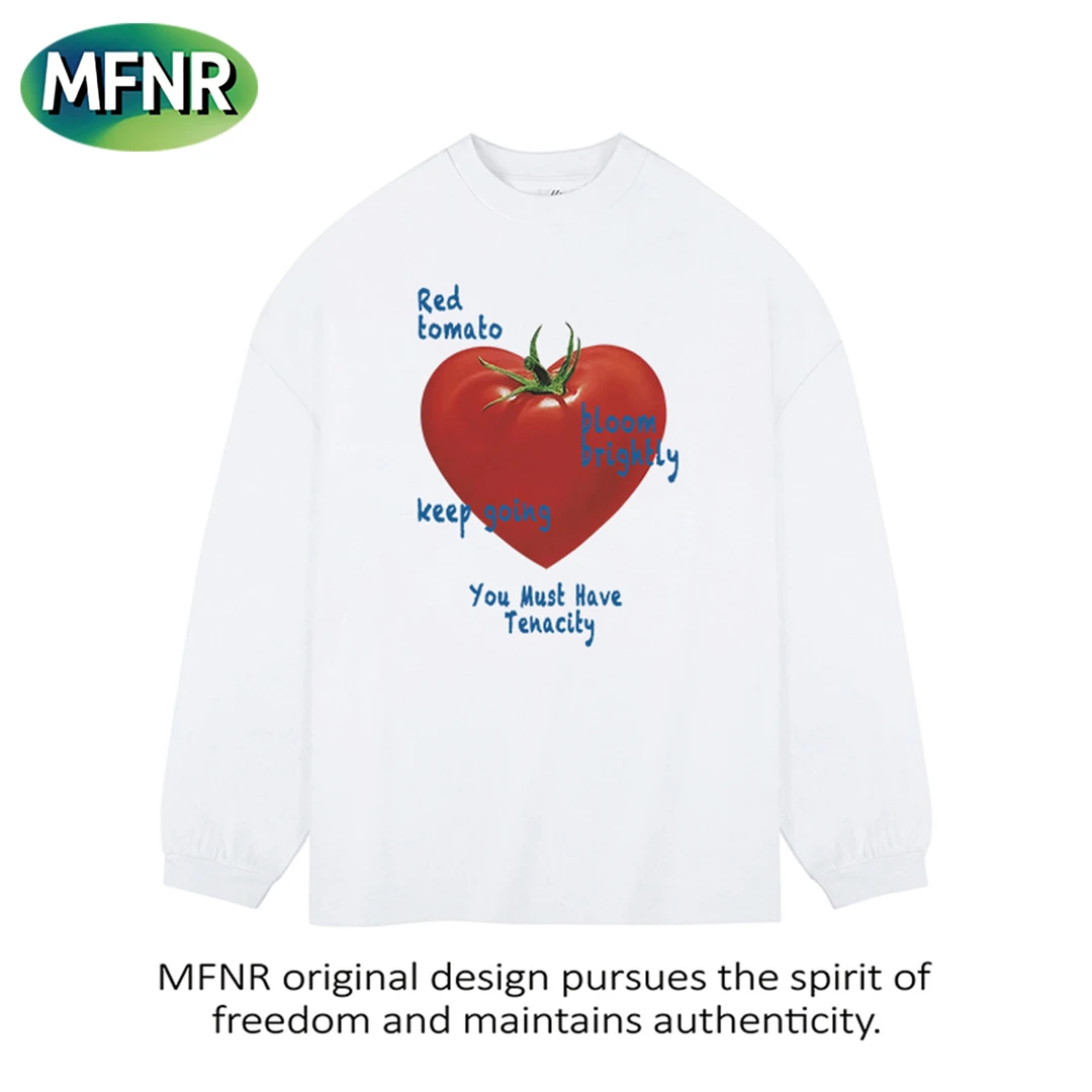 街头小众设计感趣味百搭印花长袖男女秋冬圆领重磅纯棉打底衫T恤