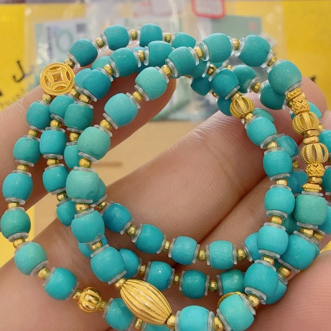 绿松石18K金镶嵌珠宝奇石