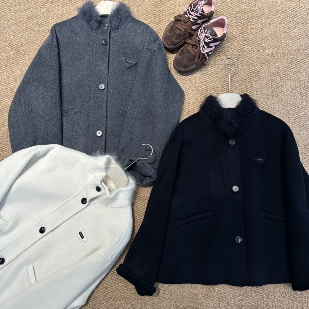 【定制款】秋冬立领短款气质时尚百搭羊绒外套1809